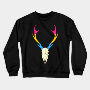 Pansexual Pride Deer Skull Crewneck Sweatshirt